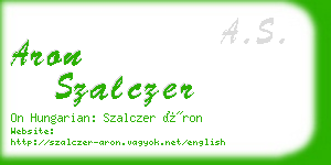 aron szalczer business card